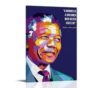 YUYUMEGDE Poster decorativo da parete su tela con citazione di Nelson Mandela The Long Road to Freedom, poster decorativo moderno per la camera da letto, 40 x 60 cm