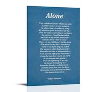 YUYUMEGDE Poster decorativo da parete su tela con citazioni di Edgar Allan Poe, con poesia Alone, poster decorativo moderno per la camera da letto, 20 x 30 cm