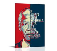 YUYUMEGDE Poster decorativo da parete su tela con citazioni di Nelson Mandela The Greatest South Africans, poster decorativo moderno per camera da letto, per camera da letto, 50 x 75 cm
