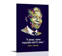 YUYUMEGDE Poster decorativo da parete su tela con citazioni di Nelson Rolihlahla Mandela, poster decorativo moderno per la camera da letto, 50 x 75 cm