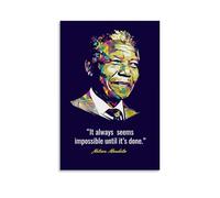 YUYUMEGDE Poster decorativo da parete su tela con citazioni di Nelson Rolihlahla Mandela, stampa moderna per camera da letto, per la camera da letto (60 x 90 cm)