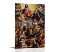 YUYUMEGDE Poster decorativo da parete su tela, motivo: Madre della Chiesa con la Vergine Maria Beata e Madre della Chiesa, stampa artistica moderna, poster decorativo per camera da letto, 50 x 75 cm