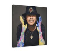 YUYUMEGDE Poster decorativo da parete su tela, motivo: musicista rock di Carlos Santana, poster decorativo moderno per camera da letto, 40 x 40 cm