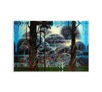 YUYUMEGDE Poster decorativo da parete su tela, motivo: Nebbia nel bosco oscuro di Eyvind Earle, poster decorativo moderno per la camera da letto e la famiglia, 40 x 60 cm