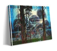 YUYUMEGDE Poster decorativo da parete su tela, motivo: Nebbia nel bosco oscuro di Eyvind Earle, poster decorativo moderno per la camera da letto (60 x 90 cm)