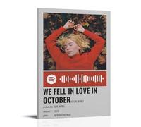 YUYUMEGDE Poster decorativo da parete su tela, motivo: Ragazza in rosso, We Fell in Love in October, poster decorativo moderno per camera da letto, per camera da letto, 20 x 30 cm