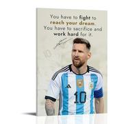 YUYUMEGDE Poster su tela con citazioni motivazionali e motivazionali delle stelle del calcio, stampa artistica su tela, poster decorativo moderno, per camera da letto, 40 x 60 cm