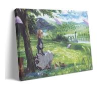 YUYUMEGDE Stampa artistica da parete su tela, motivo anime, motivo viola sotto il violetto, Evergarden albero, poster decorativo moderno, per camera da letto, 50 x 75 cm