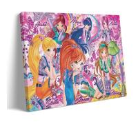 YUYUMEGDE Winx Club Season 7 - Poster decorativo da parete su tela, motivo cartone animato, stampa moderna, per camera da letto, 50 x 75 cm