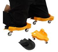 YUYUZI Set di 2 ginocchiere rotanti con ruote a 360° - Cuscino ergonomico per ginocchia scorrevoli per piastrelle e giardinaggio, regolabile e leggero, protegge le ginocchia senza sforzo (giallo)