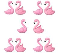 YUYWWAN 10 Mini Resina Fenicottero Anatre, Estate Fenicotteri Anatre Decorazioni, Piccole Figure di Fenicotteri Rosa per Case Delle Bambole, Giardini Delle Fiabe Paesaggi, Torte Compleanno