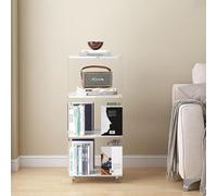 YUZDNM Libreria Girevole a 3 Livelli - Libreria Girevole a 360°, Moderno portaoggetti Mobile con Ruote per Camera da Letto, Soggiorno, casa e Ufficio