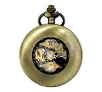 YUZDNM Orologio da taschino, automatico, meccanico, moderno, steampunk, cavo, vintage, squisito, con ciondolo, scatola liscia, unisex, idea regalo per il Ringraziamento