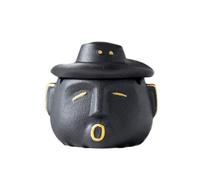 YUZDNM Portacenere - Posacenere in Ceramica con Coperchio, posacenere per Fumatori di sigari, Decorazioni Creative con Frutta per la casa, la scrivania e Il Soggiorno(Schwarz)