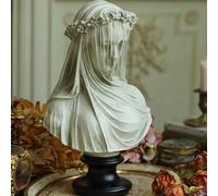 YUZDNM Statua Artistica - Busto scultoreo della fanciulla Velata, Collezione di Statuette da scrivania, Accessori, Regali per Amanti/Ufficio/casa