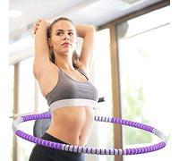 Yuze Hula Hoop con 8 sezioni che possono essere regolati liberamente in schiuma spessa per massaggiare il design adatto per adulti fitness e perdita di peso (viola+grigio)