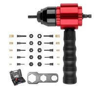 Yuzes Kit utensili per dadi rivetti, adattatore per pistola per dadi rivetti compatibile con trapano avvitatore e chiave a cricchetto, consente di risparmiare tempo, con 10 mandrini e 50 dadi rivetti