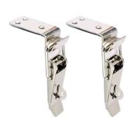 YUZGUHEY 2 Pezzi 90 Gradi Fibbia a Bocca D'Anatra Gancio di Blocco in Acciaio Inox a Molla con Chiusura a levetta Morsetto Clip Argento Chiusura a Scatto(Nickled Plated,503 502)