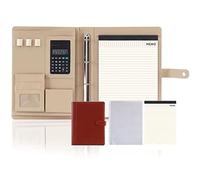 YUZGUHEY Padfolio Portfolio Case Cartella da Lavoro in Pelle PU Compendio A4 for Documenti for conferenze direzionale con Custodia for for Donna/Uomo(Brown)