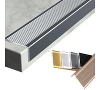 YUZGUHEY Protezione per Bordi Scale, Profilo for gradini in Alluminio da 100 cm, Profilo for soglia, Protezione Antiscivolo for for Interni ed Esterni, può Essere Tagliato(Gray,W 5 x H 3 cm)