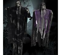 YUZHEDM 2 Pezzi Scheletro Halloween, Uno Ciascuno oer 110 cm E 85 cm, Teschio Decorativo, Fantasma Halloween da Appendere, Possono Essere Utilizzate Come Decorazioni per Prati, Finestre e Patii Estern