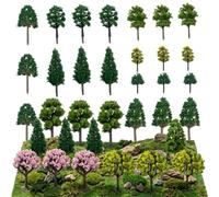 YUZHEDM 30 alberi per modellismo e alberi in miniatura, modelli artificiali con design realistico per modellismo, paesaggio decorativo per architettura, stabili e durevoli per hobby