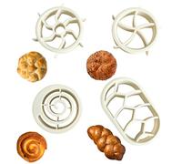 YUZHEDM Set di 4 timbri per pane, forma ovale, in plastica per uso alimentare, per pane, panini, biscotti, accessori da forno fai da te per professionisti e principianti