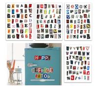 YUZHEDM Stickers Aesthetic 4 Fogli 10*14cm Autoadesivi Lettere Adesive Adesivi Multicolori Impermeabili con Lettere Inglesi Sticker Adatti per Lavori Artigianali fai da te per Bambini Quaderni, ecc.