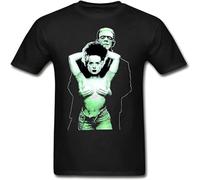 YuZhong Frankenstein T-Shirt Bride Horror Monster Movie Tee Adult Men's Black L