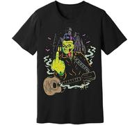 YuZhong Johnny Zombie Cash Psychobilly Rockabilly Shirt - Monsters And Martians Men's T-Shirt Black XXL