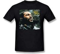 YuZhong Marvin Gaye Whats Going On T Shirt Vintage Gift for Men Funny Tee Black L