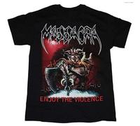 YuZhong Massacra Enjoy The Violence Death Thrash Metal Loudblast Mens T-Shirt Black Unisex Tee Black M