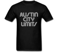 YuZhong Men's Austin City Limits Round Neck T Shirt Short Sleeve Black 3XL