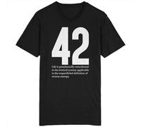 YuZhong Number 42 T Shirt The Hitchhiker’S Guide To The Galaxy Douglas Adams Men's T-Shirt Black XL