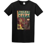 YuZhong Tales from The Crypt Poster Cotton T-Shirt Graphic Top Printed Shirt for Mens Black S