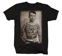 YuZhong Tattooed Boy Tattoo Vintage Body Art Retro Punk Goth Mens T Shirt Black XXL