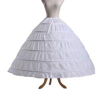 YUZIMEI Gonna da donna, 6 cerchi, sottogonna, abito da sposa, sottogonna, crinoline, colore bianco