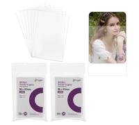 YUZNA 100 pezzi Bustine Carte Kpop Trasparenti Buste Proteggi Carte 56 x 88 mm, Perfect Size Sleeves Card Sleeves Impermeabile per Fotocard Kpop Idol, Varie Carte da Collezione