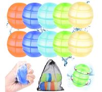 YUZNA 10PCS Nuovo-d'acqua rapida-A prova di perdite,Gavettoni Riutilizzabili, Palloncini Acqua Riutilizzabili, Silicone Bombe D'acqua, Bombe D'acqua a Riempimento Rapido per Spiaggia