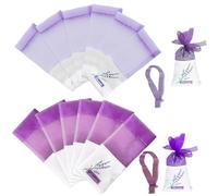YUZNA 12 Sacchetti di Lavanda Vuoti, Lavanda Sacchetti Profumati per Armadio,Bustine di Lavanda Organza Viola,Sacchetti Organza Lavanda per Spezie Erbe Lavanda Sacchetto Cotone con Cordoncino