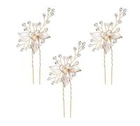 YUZNA 3PCS Accessori Capelli Sposa, Fermaglio Capelli Sposa, Fermaglio Capelli Donna Elegante, Perla Decorazioni Capelli Sposa Fiore Vite, Accessorio Per Capelli Da Sposa In Cristallo Per Donne