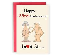 YUZNA Biglietto per il 25° anniversario di matrimonio - COME TU MI SUPPORTI - Biglietto divertente per marito,moglie,fidanzato o fidanzata - Per San Valentino (1 pezzo)