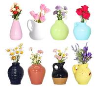 YUZNA Mini Vaso di Fiori Magnetico in Ceramica 3D,Vaso Magnetico per Frigo, Calamite per Frigorifero, Vaso Piccolo Magnete, Magneti Decorativi per Frigo, Lavagna, Bacheca