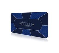 YUZPKRSI Tappetino da Poker 120 × 60cm, Texas Hold’Em Panno da Poker Portatile, Professionale Tappeto da Poker per 6 Giocatori, Layout Superiore del Poker con Borse da Trasporto (120x60cm-blu)
