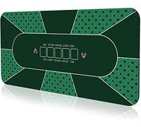 YUZPKRSI Tappetino da Poker 180 × 90cm, Texas Hold’Em Panno da Poker Portatile, Professionale Tappeto da Poker per 10 Giocatori, Layout Superiore del Poker con Borse da Trasporto