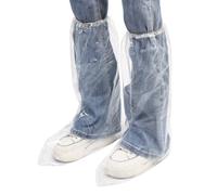 Yuzrbu - Copriscarpe e stivali usa e getta, spessi 48,3 cm, trasparenti, extra large, impermeabili, antiscivolo, 50 pezzi (25 paia)