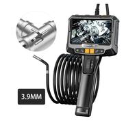 YVAAASIYC Endoscopio a Doppia Lente Rotante a 360° da 5 Pollici, Telecamera di ispezione endoscopica IPS da 3,9 MM/6 MM, endoscopio Industriale Meccanico automobilistico(S10 Single Lens 4mm)