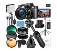 YVAAASIYC Fotocamera digitale 4K for fotografia, videocamera for vlogging da 48 MP, con microfono, Wi-Fi, filtro a 3 colori e impugnatura for treppiede