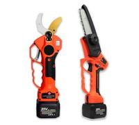 YVAAASIYC Kit Forbici a Batteria, cesoie elettriche da potatura 1,6'' e Mini Motosega a 5'' con 2 batterie Ricaricabili 25 V
