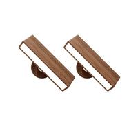YVAAASIYC Lampada da parete in legno nordico con 360 di rotazione del riparo della dimmerabile toccabile magnetica for la camera letto senza fili luce for montaggio a for lettura(2pcs Black Walnut)